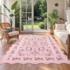 Garvee Boho Floral Area Rug Machine Washable Low Pile Soft Carpet for Living Room Scalloped Floral Runner Rug - 2 of 4