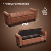 Storage Bed Bench, Faux Leather Upholstered Ottoman Foot Rest with Rolled Arms - 2 of 4