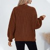 Women's Round Neck Long Sleeve Button Down Cardigan Sweater Casual Knit Tops - 3 of 4