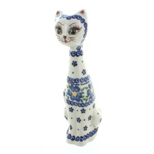 Blue Rose Polish Pottery 45 Vena Small Cat - 1 of 2