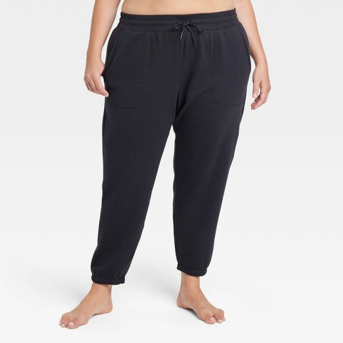 Women's Fleece Joggers - All In Motion™ Black 4x : Target