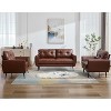 TYBOATLE 61" Faux Leather Loveseat Sofa, Mid-Century Modern Tufted Couch for Small Spaces, Comfy 2-Seater for Living Room, Bedroom, Office - 2 of 4