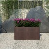 LeisureMod Rectangular Planter in Fiberstone with Drainage Holes for Indoor and Outdoor Home Bloom Collection - 2 of 4