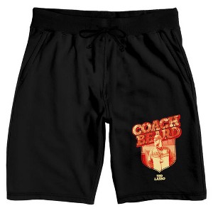 Ted Lasso Coach Beard Character Men's Black Graphic Sleep Shorts - 1 of 2