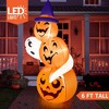 Joyfy 6 FT Tall Halloween Inflatable Outdoor Decorations, Stacked Pumpkins and Ghost Inflatable with LEDs for Halloween Party Yard Garden Lawn Decor - 2 of 4