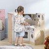 INFURNIC Play Food and Toy Kitchens Kids Wooden Kitchen Playset Pretend Cooking Toy with Accessories and Storage, White, 41.3"*19"*31.5" - 2 of 4