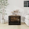 LAOTIES 32" Dog Crate Furniture,Heavy Duty Wooden And Steel Dog Kennel End Table With Removable Tray,Chew Resistant - 2 of 4