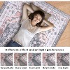 Washable Thin Floral Rug, Red Low Pile Non-Slip Indoor Carpet, Light Stain-Resistant Floor Mat for Living Room Bedroom Kitchen Entryway - 3 of 4