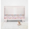 Bacati - Little Dino Girls Fucshia/Aqua Muslin 100 percent Cotton Muslin Universal Baby US Standard Crib or Toddler Bed Fitted Sheet - 4 of 4