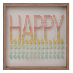 Transpac Wood 10" Multicolor Spring Good Vibes Shadowbox Decor - 1 of 2
