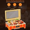 Electric Chafing Dish, 9 QT Full Size Touch Screen Chafing Dishes for Buffet Roll Top Set Food Servers and Warmer with Glass Lid for Catering, Partie - 4 of 4