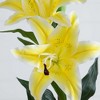 Nearly Natural 31-in Artificial Lily Flower Stems, Set of 3, Yellow - 3 of 3