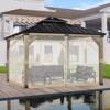 Aoodor Universal 10 x 10 ft. Gazebo Replacement Mosquito Netting Screen 4-Panel Sidewalls(Only Netting) - 2 of 4