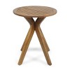 27.5" Acacia Wood Outdoor End Table with X-Base, Weather-Resistant Square Patio Accent Table, Perfect for Balcony or Backyard-Maison Boucle - 4 of 4