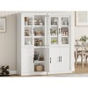 Tall Wooden Kitchen Pantry Cabinet,Farmhouse 4-Magnetic Door Freestanding Food Storage Cupboard Pantry Cabinet with Adjustable Shelves & Large Storage - 4 of 4