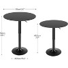 MaseiKar Bar Table, Height-Adjustable Round Pub Table 27-35.4 Inches, Cocktail Table with Sturdy Base, Modern Style, Easy to Assemble, Black - 3 of 4
