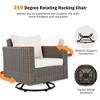 8-Piece Outdoor Patio Wicker Conversation Sofa Set with 2 Swivel Rocking Chairs and Acacia Storage Table - 2 of 4