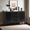 Mshliw Modern 3-Drawer and 4-Shelf Dresser with Slatted Grille Doors, High-Quality MDF Storage Cabinet with Metal Legs for Bedroom or Living Room - 2 of 4