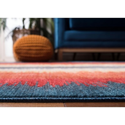 Handmade Blue Cotton Square Bohemian Area Rug