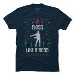 Men's Design By Humans Floss Like A Boss Ugly Christmas Sweater By shirtpublic T-Shirt - Navy - 3X Large