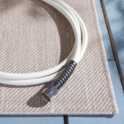 Beige Rectangular Stain-Resistant Synthetic Area Rug