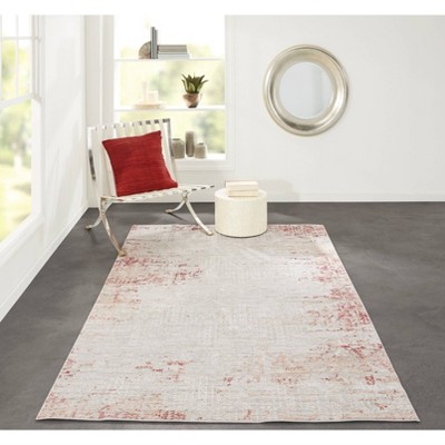 Genevieve Red and Beige Wool Runner Rug
