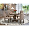 HomeStock 3-Piece Distressed Jacobean Finish Solid Wood Top Dining Table with 2 Chairs - 2 of 4