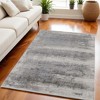Gray Abstract Power Loom Area Rug With Fringe - 2 of 4