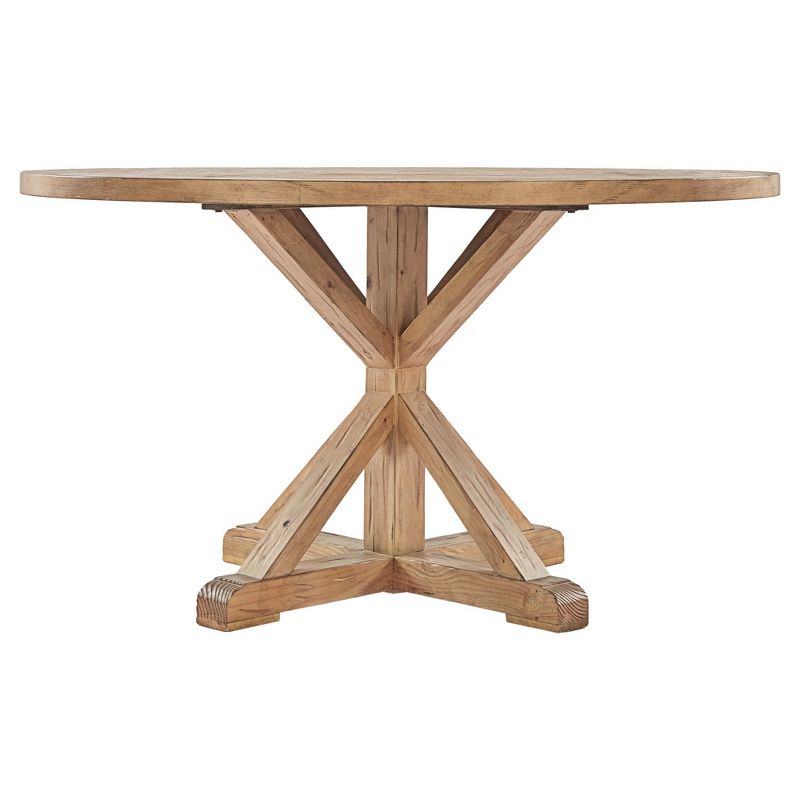 Sierra Round Farmhouse Pedestal Base Wood Dining Table - Inspire Q, 3 of 10
