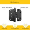 Brixwell 850-8762535 Ultimate 2d Adjustable Hinge Steel Set Non Removable Pin Matte Black Finish - 3 of 4