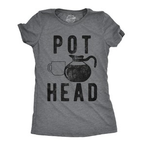 Womens Pot Head T Shirt Funny Coffee Sarcastic Cool Tee Caffeine Tee - Crazy Dog Women's T Shirt - 1 of 4