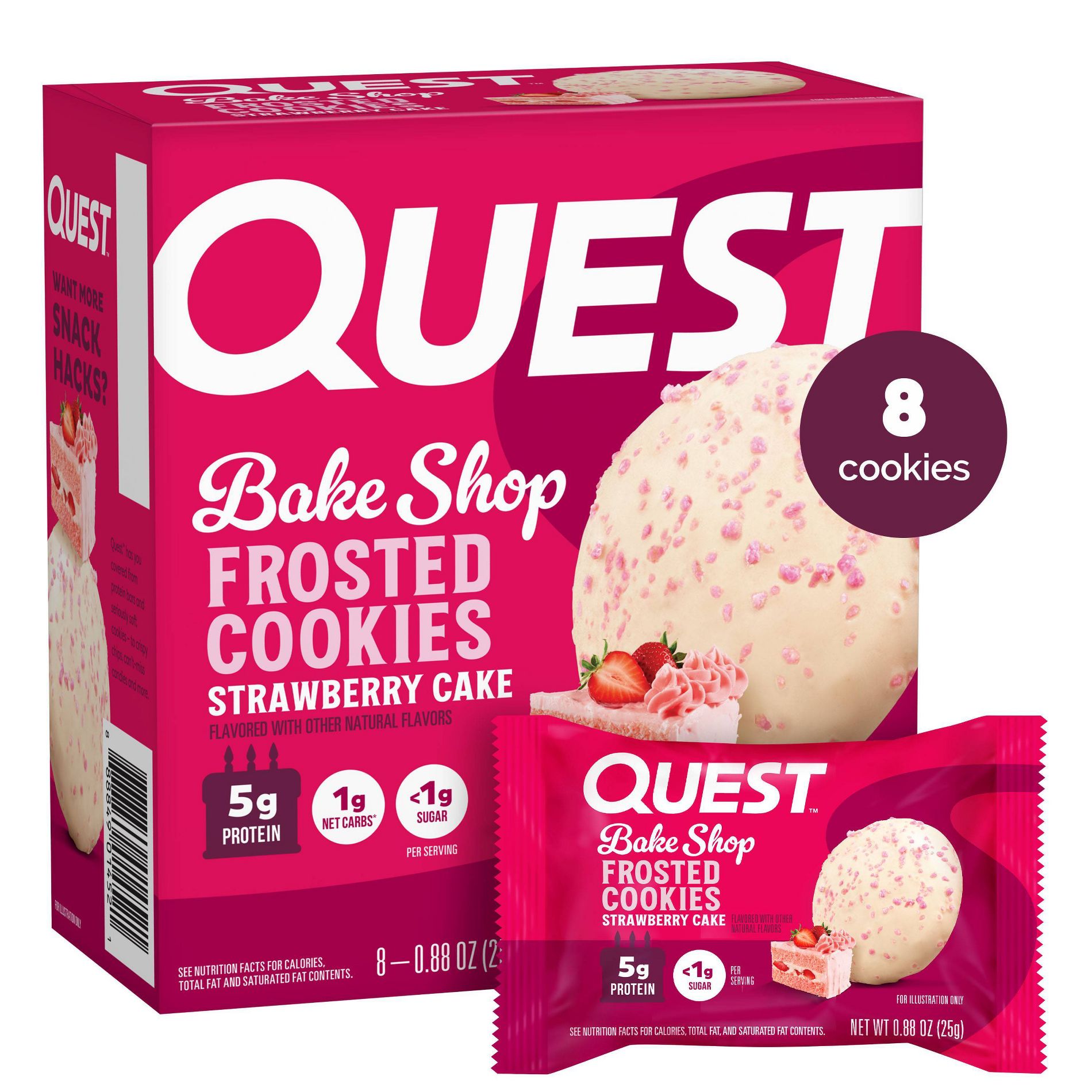 Quest Nutrition Protein Bars - Strawberry Frosted Cookie - 7.05oz/8ct