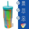 Silipint: Silicone 32oz Straw Tumblers: 2 Pack Sugar Rush - Unbreakable Cup - 2 of 4