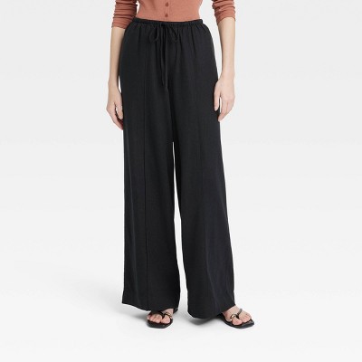 Women's High-Rise Relaxed Fit Full Length Baggy Wide Leg Trousers