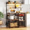 Aheaplus Kitchen Storage Shelf with Hooks, Coffee Bar with Charging Station and Shelves - 2 of 4