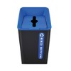 Rubbermaid Commercial Sustain Decorative Refuse with Recycling Lid, 23 gal, Metal/Plastic, Black/Blue - 3 of 4