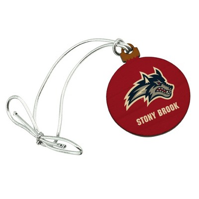 Stony Brook University Seawolves Logo Mini Small Tiny Wood Christmas Tree Holiday Ornament
