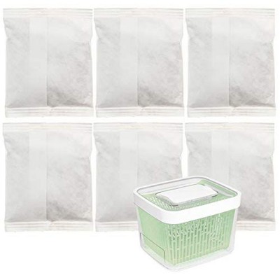 Impresa 6 Pack Greensaver Produce Preserver Filter Refills Compatible With OXO Greensaver - 20g Per Sachet