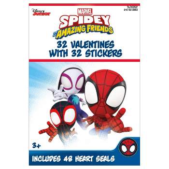 32ct Deluxe Valentine's Stickers Exchange Cards Spidey and His Amazing Friends