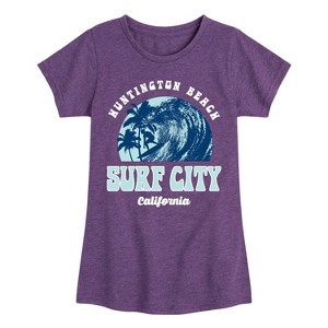 Girls' - Instant Message - Surf City Fitted Short Sleeve Graphic T-Shirt - 1 of 4