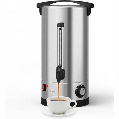 80‑Cup Coffee Urn, 12L/3.2‑Gal Double‑Wall Stainless Steel Coffee Maker for Buffet, Catering, Weddings & Events – Hot Water Dispenser