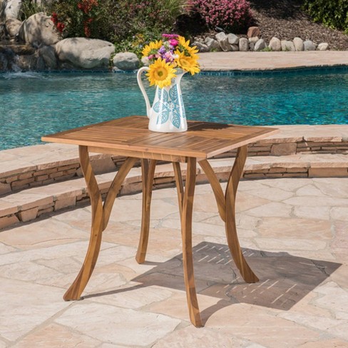 31.5" Dining Table, Square Wooden Outdoor Table, Heavy Duty Teak-finished Design Kitchen & Dining Table - image 1 of 4