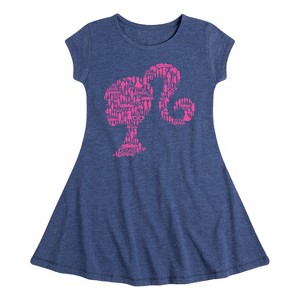 Girls' - Barbie - Individual Classic Icons Create Silhouette Fit & Flair Cap Sleeve Dress - 1 of 2