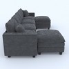 Christopher Knight Home Kreth 137" Modern 4-Seater Chenille Upholstered U-Shaped Sectional Sofa with Armrest Storage - 4 of 4