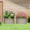 Resenkos Patio Planting Bed, Raised Garden Bed,Set of 2 Raised Garden Bed, Metal Planter Box with Safety Edging, Cream White - 3 of 4