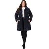 Agnes Orinda Women's Plus Size Peter Pan Collar Single Breasted with Pockets Pea Coats - 3 of 4