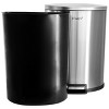 Elama 50Litter  13 Gallon Half Circle Stainless Steel Step Trash Bin with Slow Close Mechanism in Matte Silver - 3 of 4