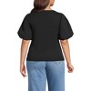 Lands' End Women's Drapey Rib Puff Sleeve Scoop Neck Top - 2 of 3
