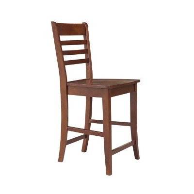 Elegant Roma Solid Hardwood Counter Height Barstool in Espresso
