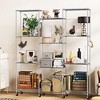 HOMDOX 6-Tier Wire Shelving 11.42"D x 21.26"W x 72.05"H Adjustable Metal Storage with Wheels & Hooks for Kitchen Bathroom Laundry - 4 of 4